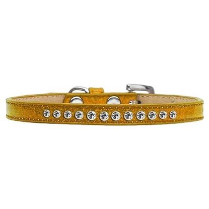 Picture of Clear Crystal Size 12 Gold Puppy Ice Cream Collar