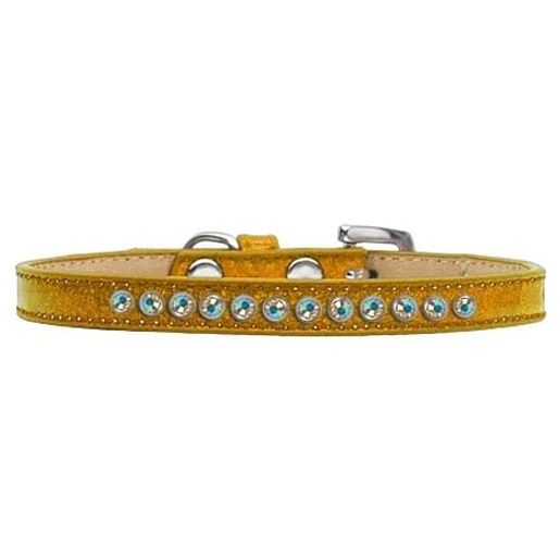 Picture of AB Crystal Size 8 Gold Puppy Ice Cream Collar