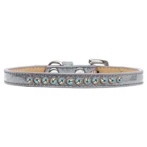 图片 AB Crystal Size 14 Silver Puppy Ice Cream Collar