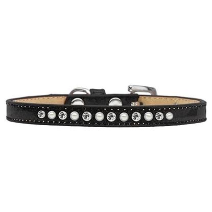 Picture of Pearl and Clear Crystal Size 12 Black Puppy Ice Cream Collar