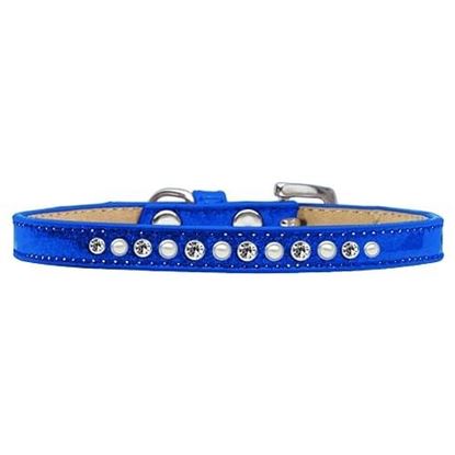 Picture of Pearl and Clear Crystal Size 10 Blue Puppy Ice Cream Collar