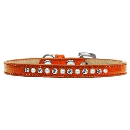 Picture of Pearl and Clear Crystal Size 10 Orange Puppy Ice Cream Collar