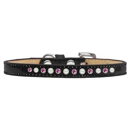 Picture of Pearl and Pink Crystal Size 10 Black Puppy Ice Cream Collar