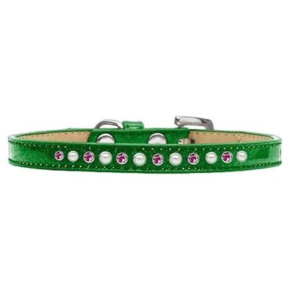 Picture of Pearl and Pink Crystal Size 10 Emerald Green Puppy Ice Cream Collar