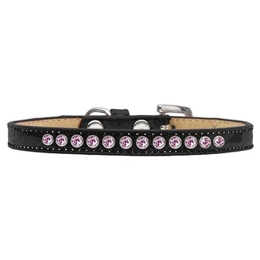 Picture of Light Pink Crystal Size 10 Black Puppy Ice Cream Collar