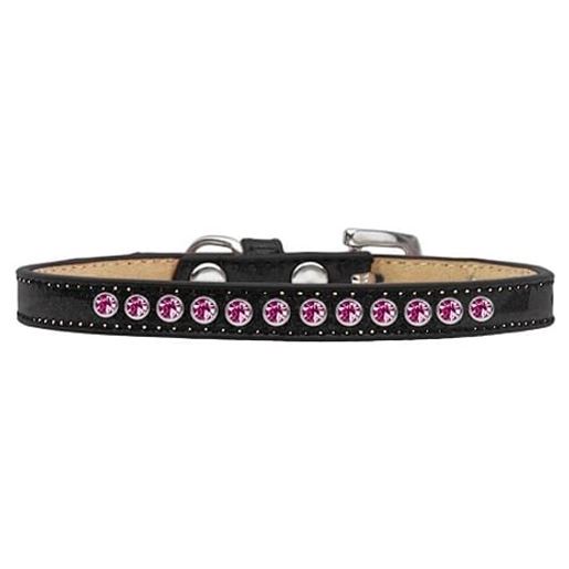 Picture of Bright Pink Crystal Size 12 Black Puppy Ice Cream Collar