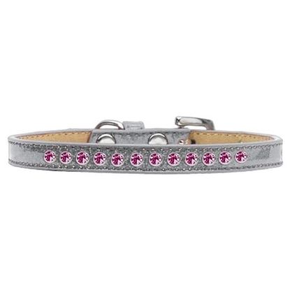 Picture of Bright Pink Crystal Size 10 Silver Puppy Ice Cream Collar