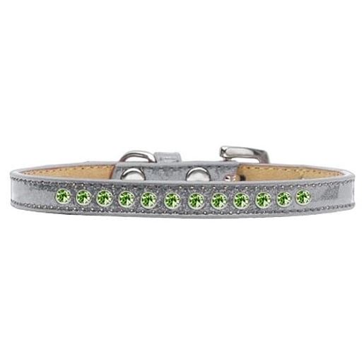 Picture of Lime Green Crystal Size 10 Silver Puppy Ice Cream Collar