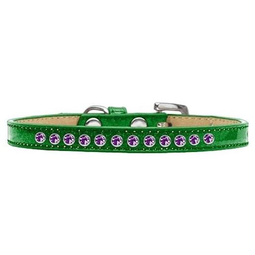 Picture of Purple Crystal Size 14 Emerald Green Puppy Ice Cream Collar