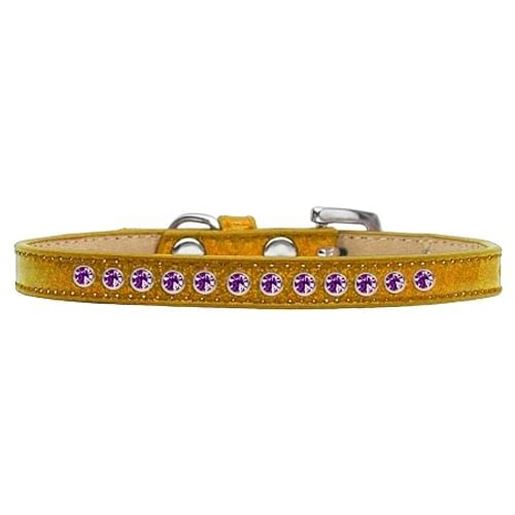 Picture of Purple Crystal Size 10 Gold Puppy Ice Cream Collar