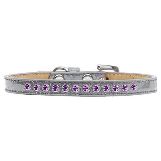 Picture of Purple Crystal Size 10 Silver Puppy Ice Cream Collar