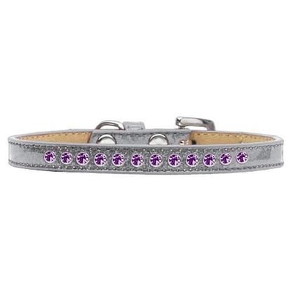 Picture of Purple Crystal Size 12 Silver Puppy Ice Cream Collar