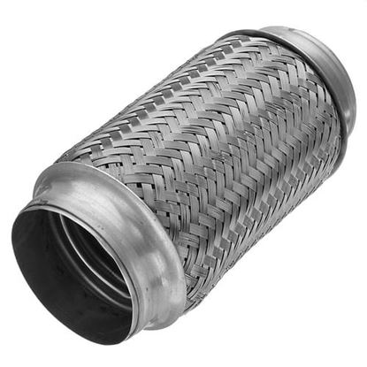 Picture of 3x8 Inch Flex Pipe Exhaust Stainless Steel Double Braid Heavy Duty Coupling Tube