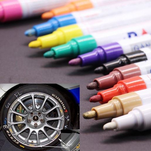 Picture of Colorful Waterproof Pen Car Tyre Tire Tread CD Metal Permanent Paint - Refill color: orange