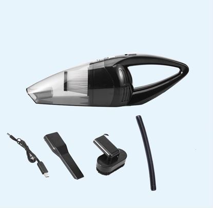 Picture of Color: Black, Model: Wireless - Wireless mini car vacuum cleaner