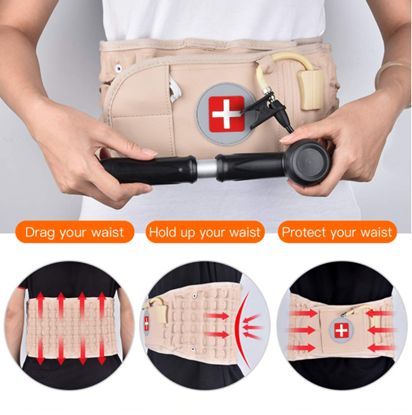 Picture of Quantity: 3pcs - Waist Air Traction Brace Belt Spinal Lumbar Support Back