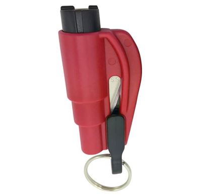 Picture of Color: Red 2pcs - 3 in 1 Emergency Mini Hammer Safety Auto Car Window Glass Switch Seat Belt Cutter Car Safety Hammer Rescue Escape Tool