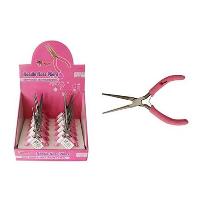 Picture of . Case of [12] 5 3/4 Pink Needle Nose Pliers .