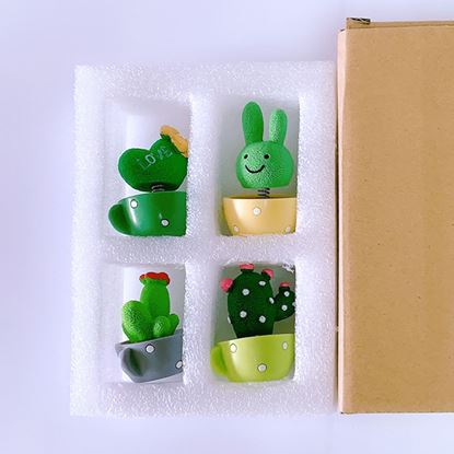 Изображение Color: A - Animal Cactus Small Potted Resin Car Decoration