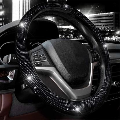 图片 Diamond Steering Wheel Cover Rhinestones Crystals Car Handcraft Steering Wheel Covers