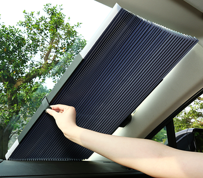 图片 Size: Front70+Back46 - 4Size Automatic Telescopic Adjustable Sun Shade Board Sun Protection Cars Trucks Front Windshield Sun Umbrella Board Car Curtain