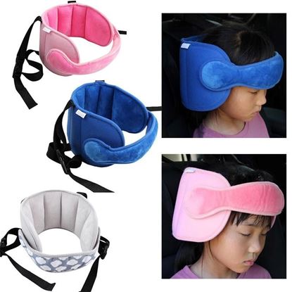 图片 Color: Khaki - Child car safety seat head support head sleep auxiliary belt