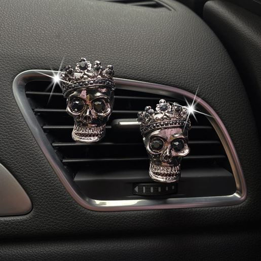 图片 Retro Metal Skull Car Vent Perfume