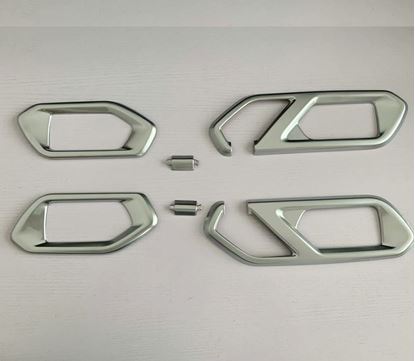 Picture of style: Glass switch, Color: Matte silver - Carbon Fiber Pattern Glass Lifting Inner Handle Decorative Frame Interior Modification