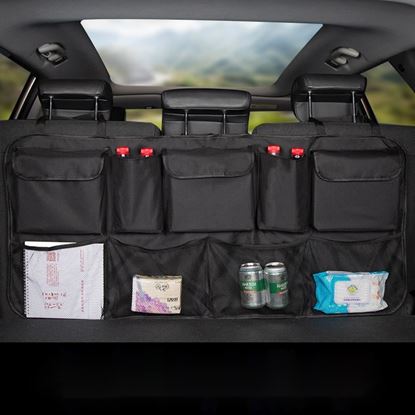 Picture of Color: Black, style: Ordinary - Suv Car Rear Seat Back Hanging Bag Net Pocket Waterproof Car Storage Box Storage Box