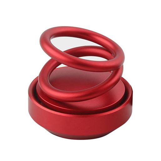 图片 Color: Silver ABS - Suspension double ring rotating aromatherapy car aromatherapy Creative vibrating new car aroma double ring magnetic suspension