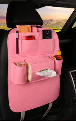 Picture of Color: Pink - Car storage bag peach heart multi-function back storage bag seat hanging bag car car storage bag anti-dirty