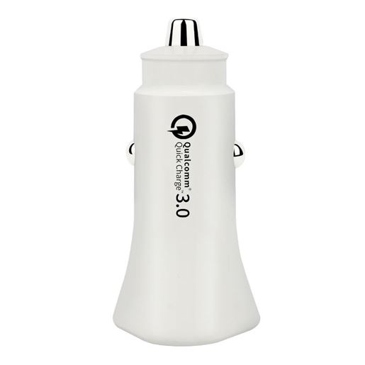 图片 Color: White with box - New plastic car charger