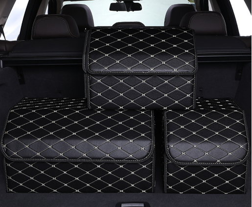 图片 Color: Rice white gold, Size: M - Car Organizer Car storage box
