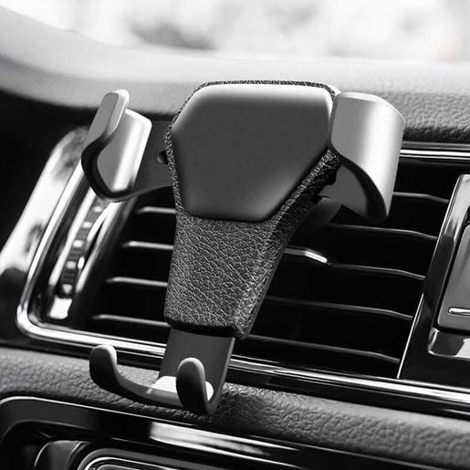 图片 Color: Black - Car Phone Holder For Phone In Car Air Vent Mount Stand No Magnetic Mobile Phone Holder Universal Gravity Smartphone Cell Support