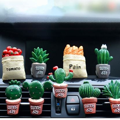 图片 Car Air Freshener Plants Perfume Vent Outlet Air Conditioning Fragrance Clip Cute Creative Ornaments Interior Auto Accessories