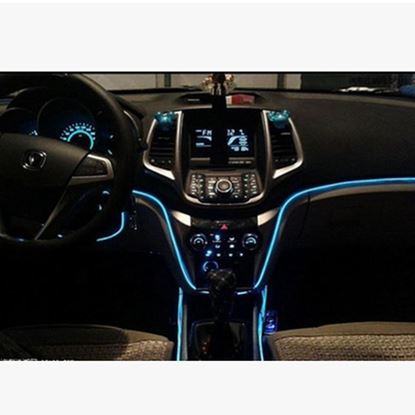 图片 Car LED cold light car interior atmosphere light - Color: Blue, Size: 1m