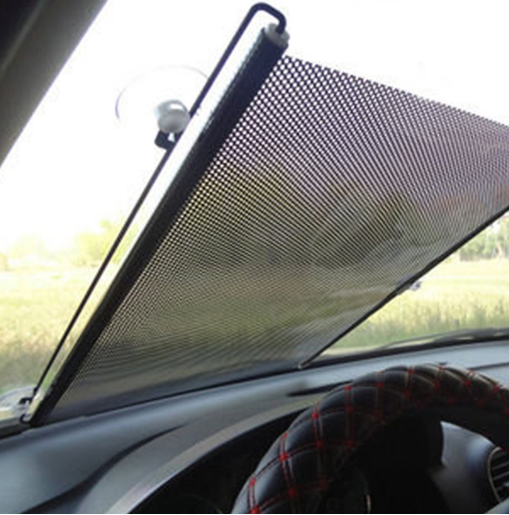图片 Size: 68x125cm, Color: Black - Retractable Automatic Sun Visor, Automatic Front, and Rear Side Blinds, Sun Protection and UV Protection Screen