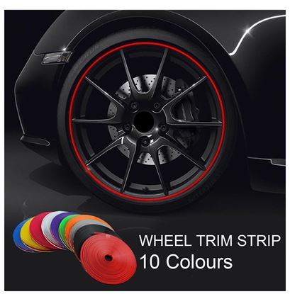 图片 Color: White - Rimblades Car Vehicle Color Wheel Rims Protectors Decorative Strip 8M/ Roll