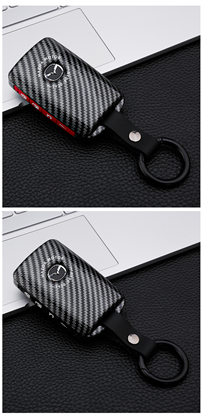 图片 Color: Red Carbon fiber - Key case key bag