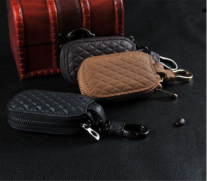 图片 Leather rhombic key sleeve car special key bag