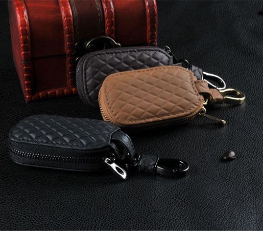 图片 Leather rhombic key sleeve car special key bag