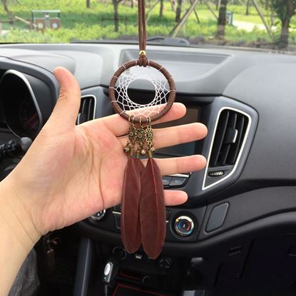 Picture of Creative feather car pendant safety car accessories