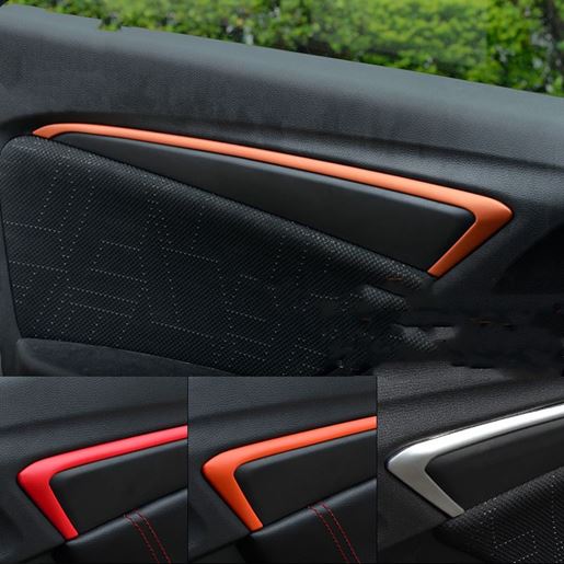 图片 Color: Red - Modified door trims in the car