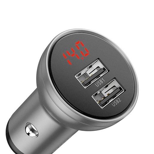 图片 Metal digital display dual USB car charger