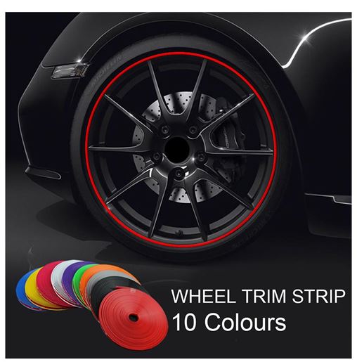 Image sur Color: Pink 3pcs - Rimblades Car Vehicle Color Wheel Rims Protectors Decorative Strip 8M/ Roll
