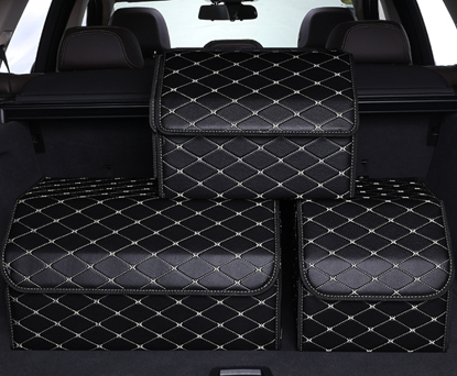 Picture of Color: Black gold, Size: L - Car Organizer Car storage box