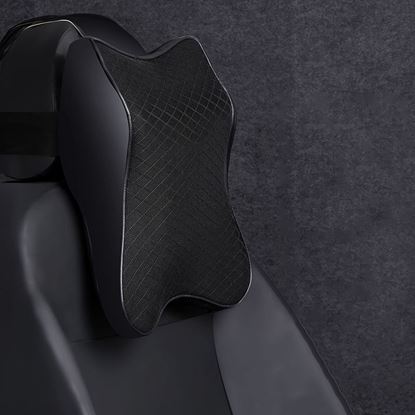 Изображение Color: Black, Size: M, Quantity: 1PC - Car headrest lumbar support neck pillow for car