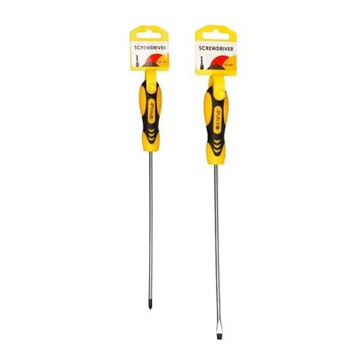 图片 . Case of [96] 11.42" Black & Yellow Screwdrivers - Phillips & Flat Head .