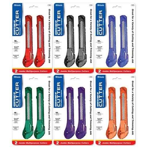 Image sur . Case of [144] Multipurpose Cutters - 2 Pack, Jumbo, Assorted Colors .