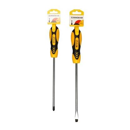 Picture of . Case of [96] 8.66" Black & Yellow Screwdrivers - Phillips & Flat Head .